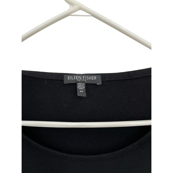 Eileen Fisher Top Sleeveless Batwing Stretch Jersey Black Size PP - Picture 6 of 8